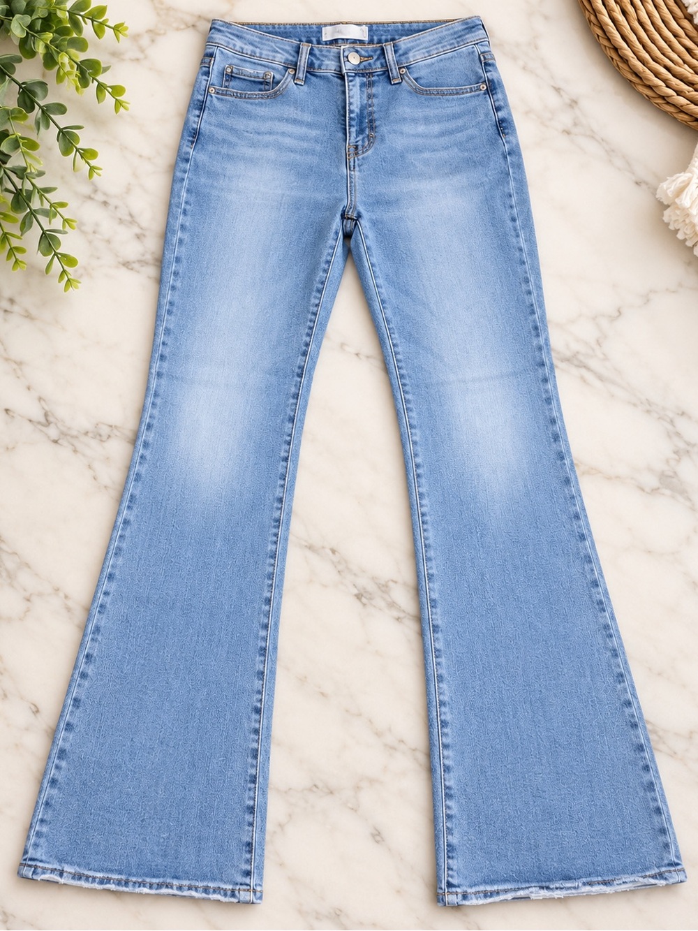 Sam Edelman Light Blue High-Rise Flare Jeans - Picture 2 of 2
